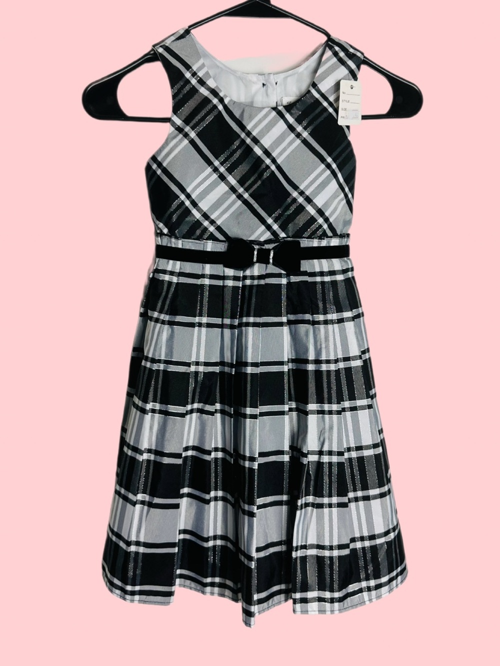 Jona Michelle Black & White Plaid Sleeveless Dress - Picture 2 of 11